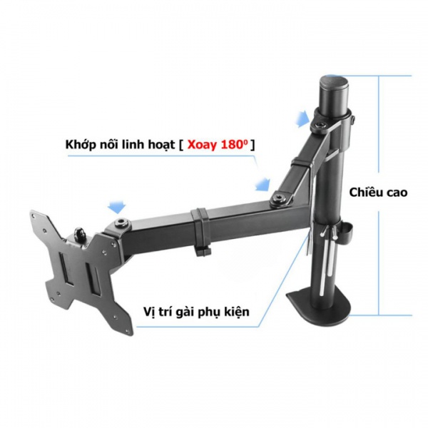 Giá Treo Màn Hình Máy Tính Kẹp Bàn M051 17-27 Inch - 6